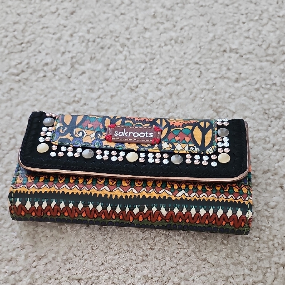 Sakroots Multicolor Trifold Wallet Euc